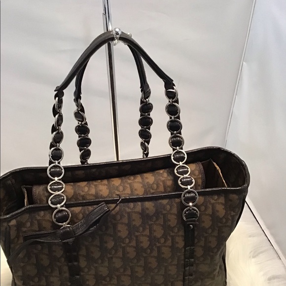 Authentic Christian Dior Trotter Romantique PVC Leather Brown Shoulder Bag - Picture 7 of 13